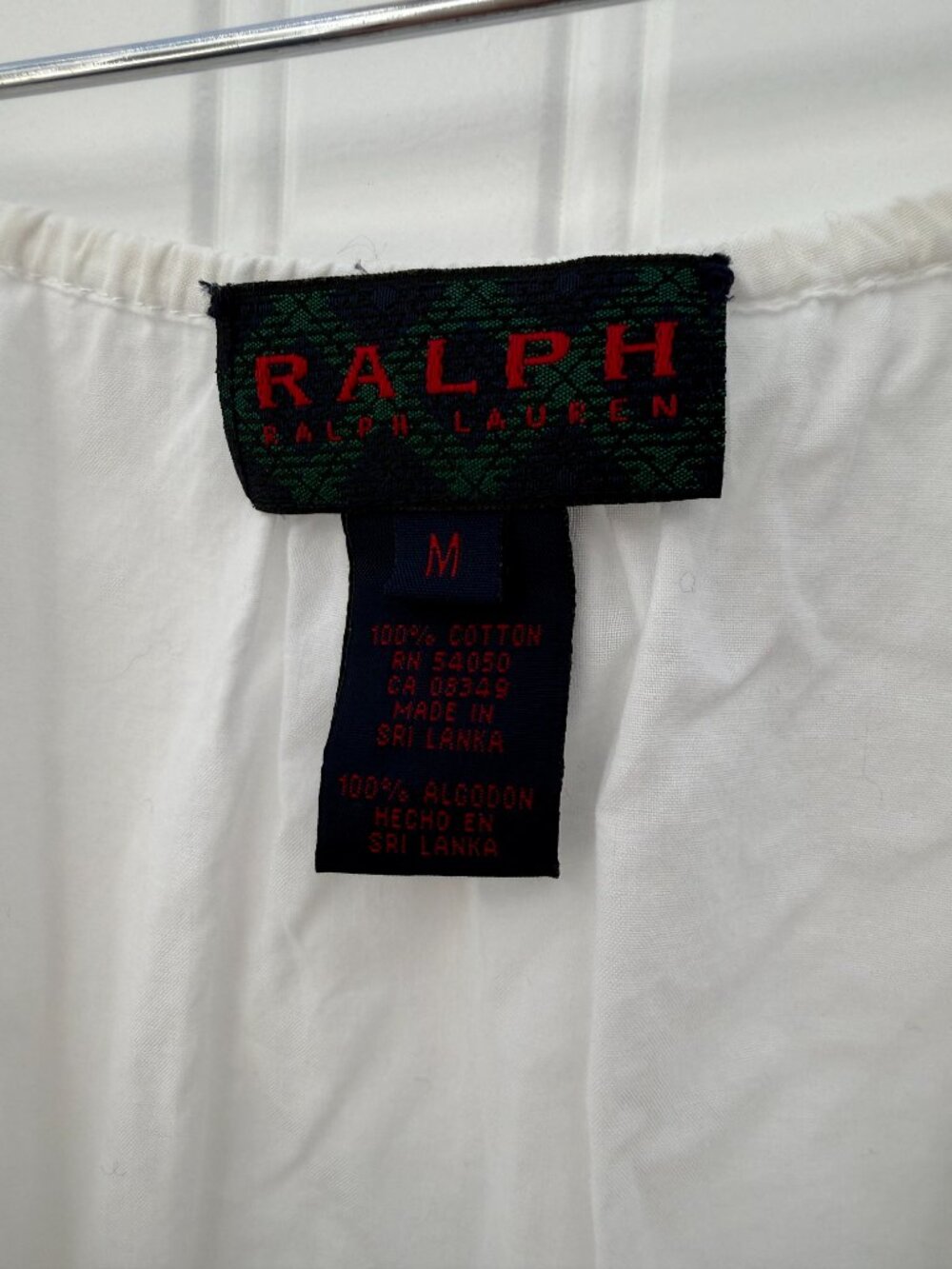 Vintage RALPH by Ralph Lauren White Cotton Peasant Blouse Top M - Picture 5 of 6